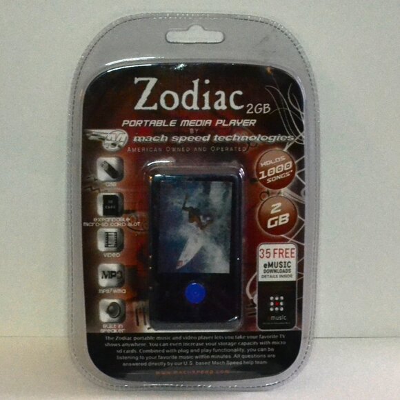 Mach Speed Tech Zodiac Portable Media Player 2GB Storage Audio Video NIP - Picture 1 of 1